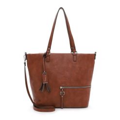 Tamaris Torebka Shopper TAS Nele Torby na zakupy 1 ct Koralowy Damski. Pomarańczowe torby na ramię damskie Tamaris, z aplikacjami, z materiału, na ramię, bez dodatków. Za 278.99 zł.