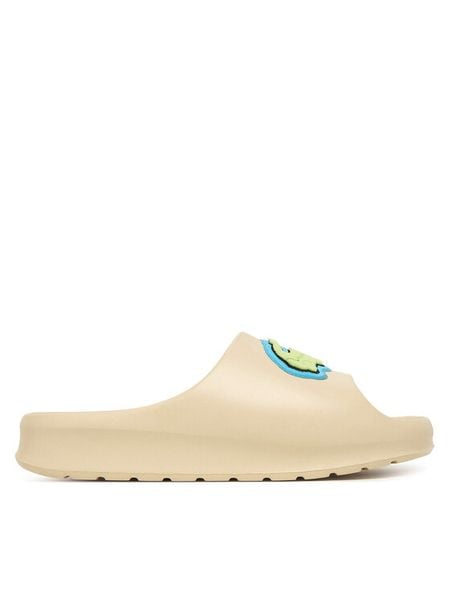 Lacoste Klapki Serve Slides 2.0 51CFA0008 2Q9 Kremowy. Białe klapki damskie Lacoste, bez wzorów, z syntetyku, bez obcasa. Za 168.99 zł.