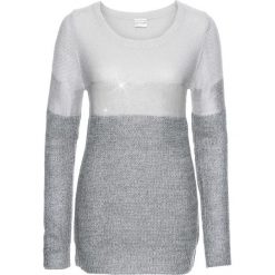 Sweter z metalicznym nadrukiem bonprix ciemnoszaro-jasnoszaro-srebrny. Swetry damskie marki bonprix. Za 49.99 zł.