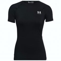 Damski jersey Under Armour HeatGear Compression. Białe t-shirty damskie Under Armour, bez wzorów, z jersey, sportowe, bez kołnierzyka. Za 204.50 zł.