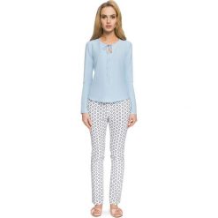 Spodnie w Kant we Wzory - Model 1. Brązowe spodnie materiałowe damskie Molly.pl, z elastanu. Za 138.90 zł.