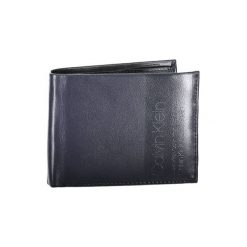 Skórzany portfel w kolorze granatowym. Niebieskie portfele męskie Calvin Klein, bez wzorów, z materiału. W wyprzedaży za 289.95 zł.