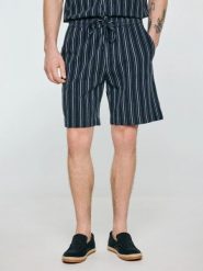 Szorty męskie z domieszką lnu granatowe Gofrisz 403. Niebieskie szorty męskie Big Star, na lato, l, bez wzorów, z bawełny, casualowe. Za 139.99 zł.