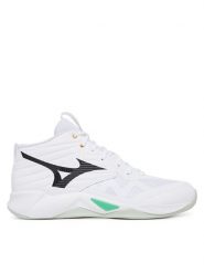 Mizuno Buty halowe Wave Momentum Pro Mid V1GA2545 Biały. Białe buty sportowe męskie Mizuno, ze skóry, bez zapięcia. Za 419.99 zł.
