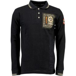 Koszulka męska Geographical Norway Kitor czarna polo. Czarne koszulki polo męskie Geographical Norway, m, bez wzorów, z bawełny, bez ramiączek. Za 144.00 zł.