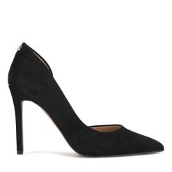 Szpilki Nine West. Czarne szpilki damskie Nine West, bez wzorów, bez obcasa, bez zapięcia. Za 229.99 zł.