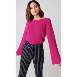 NA-KD Krótki sweter z dzianiny z długim rękawem - Pink. Swetry damskie marki NA-KD. W wyprzedaży za 60.97 zł.