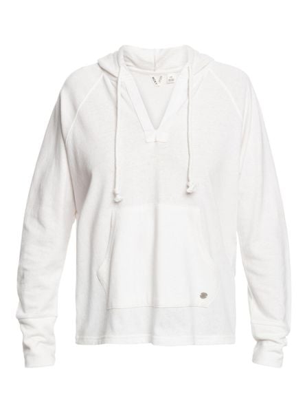 Bluza z kapturem ROXY DESTINATION SURF Biała Damska. Białe bluzy damskie Roxy, l, bez wzorów, z bawełny, z kapturem. Za 277.80 zł.