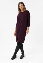 Dzianinowa sukienka oversize G-PEARL. Sukienki damskie Volcano, na co dzień, na jesień, uniwersalny, bez wzorów, z dzianiny, eleganckie, bez kołnierzyka, bez ramiączek, oversize. Za 159.99 zł.