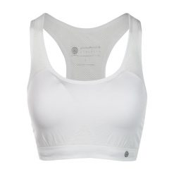 Biustonosz do jogi Athlecia Rosemary. Białe biustonosze Endurance, bez wzorów, z elastanu. Za 139.99 zł.