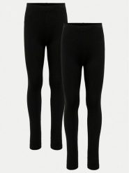 Kids ONLY Komplet 2 par legginsów 15333816 Czarny Slim Fit. Czarne legginsy dla dziewczynek Kids Only, bez wzorów, z bawełny. Za 109.99 zł.