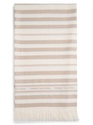 Tommy Hilfiger tkany szalik z zawartością lnu - Premium Beach Scarf Kobiety Bawełna beżowy, ONE SIZE. Brązowe szaliki i chusty damskie Tommy Hilfiger, bez wzorów, z bawełny, eleganckie. Za 229.95 zł.