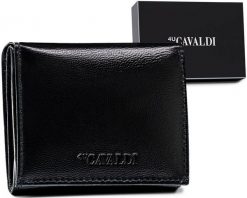 Portfel skórzany Cavaldi RD-AN01-GCL czarny. Czarne portfele damskie 4U Cavaldi, bez wzorów. Za 54.00 zł.