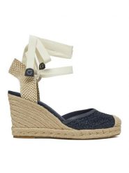 Guess Espadryle FLJCRN DEN04 Granatowy. Niebieskie sandały damskie Guess, z aplikacjami, z materiału, bez obcasa, bez zapięcia. Za 359.99 zł.