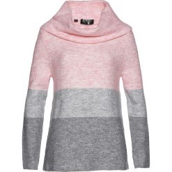 Sweter z golfem bonprix pastelowy jasnoróżowy - szary melanż - jasnoszary - jasnoszary melanż. Swetry damskie bonprix. Za 59.99 zł.