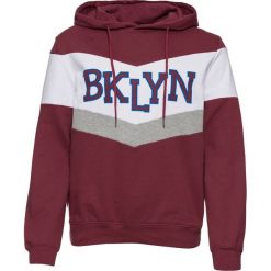 Bluza z kapturem bonprix bordowy. Czerwone bluzy damskie bonprix, bez wzorów, z dresówki, z kapturem. Za 99.99 zł.