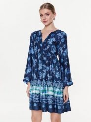 Replay Sukienka codzienna W9602.000.73950 Niebieski Regular Fit. Niebieskie sukienki damskie Replay, na co dzień, xs, bez wzorów, z wiskozy, bez kołnierzyka, bez ramiączek, proste. Za 399.99 zł.