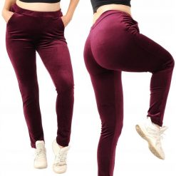 LAEMI Dresy damskie Spodnie dresowe Welurowe Bordowe M. Czerwone spodnie dresowe damskie LAEMI, m, bez wzorów, z dresówki. Za 84.71 zł.