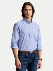 Polo Ralph Lauren Koszula 710928255004 Błękitny Custom Fit. Niebieskie koszule męskie Polo Ralph Lauren, m, bez wzorów, z bawełny, bez kołnierzyka, bez ramiączek. Za 629.99 zł.