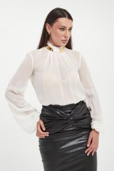 Body damskie z krepy ELISABETTA FRANCHI. Koszule damskie Elisabetta Franchi, bez wzorów, bez kołnierzyka, bez ramiączek. Za 1,879.00 zł.