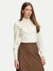 Luisa Spagnoli Sweter Maratea 100501 Kremowy Regular Fit. Białe swetry damskie Luisa Spagnoli, l, bez wzorów, bez kołnierzyka, bez ramiączek, bez kaptura. Za 1,449.00 zł.
