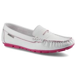 Białe Mokasyny Chebello Damskie Wygodne Buty. Białe mokasyny damskie CheBello, bez wzorów, ze skóry, eleganckie, bez obcasa, bez zapięcia. Za 159.00 zł.