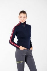 Asya - Sweter Damski ze 100% Wełny Merino XL, Granatowy. Niebieskie swetry damskie WOOLONA, na zimę, l, bez wzorów, z materiału, biznesowe, bez kołnierzyka, bez ramiączek, długie, bez kaptura. Za 720.00 zł.