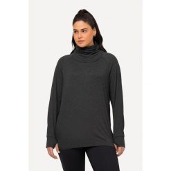 Damskie Sweter Pętla Okrągły dekolt Długi rękaw Bardzo miękki Otwór na kciuk. Czarne bluzy sportowe damskie Ulla Popken, plus size, bez wzorów, z materiału, bez kaptura, narciarskie. Za 244.99 zł.