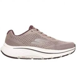 Buty do biegania damskie Skechers 129052MVE. Brązowe obuwie sportowe damskie Skechers, bez wzorów, z materiału, do biegania. Za 353.00 zł.