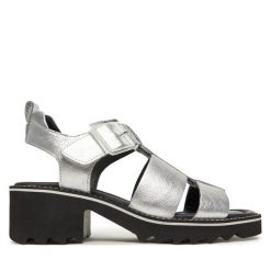 Sandały Ara. Szare sandały damskie Ara, bez wzorów, bez obcasa, na słupku, bez zapięcia. Za 309.99 zł.