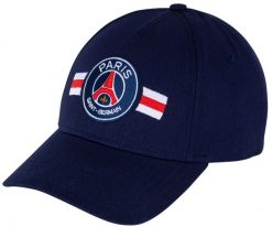 Czapka z daszkiem Paris Saint Germain bawełna granatowa. Niebieskie czapki i kapelusze męskie PSG, bez wzorów, z bawełny. Za 109.00 zł.