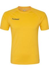 Koszulka termoaktywna dla dorosłych Hummel First Performance Jersey S/S. Brązowe koszulki sportowe damskie Hummel, s, bez wzorów, z elastanu, bez kołnierzyka, bez ramiączek, do piłki ręcznej. Za 154.50 zł.