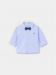 Mayoral Koszula 1196 Niebieski Regular Fit. Niebieskie koszule dla chłopców Mayoral, bez wzorów, z bawełny, bez kołnierzyka, bez ramiączek. Za 79.99 zł.