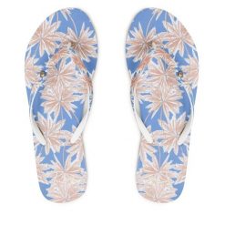 Japonki Roxy. Niebieskie klapki damskie Roxy, bez wzorów, sportowe, bez obcasa. Za 129.99 zł.
