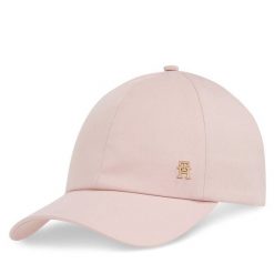 Czapka z daszkiem Tommy Hilfiger. Czerwone czapki i kapelusze damskie Tommy Hilfiger, bez wzorów. Za 129.99 zł.