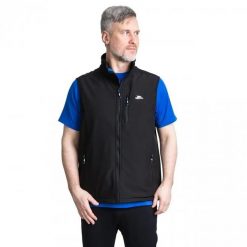 Kurtka Męska Vassus SoftShell. Czarne kurtki męskie Trespass, l, bez wzorów, z elastanu, bez kaptura. Za 90.99 zł.