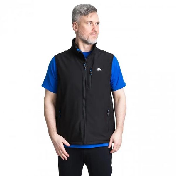 Kurtka Męska Vassus SoftShell. Czarne kurtki męskie Trespass, l, bez wzorów, z elastanu, bez kaptura. Za 90.99 zł.