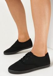 Czarne Tenisówki z Krótkim Sznurowaniem Aimena. Czarne trampki i tenisówki damskie Born2be, bez wzorów, bez zapięcia. Za 39.99 zł.