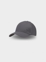 4F Czapka z daszkiem strapback uniseks - szara S/M. Szare czapki i kapelusze damskie 4f, na lato, bez wzorów, z bawełny, sportowe. W wyprzedaży za 29.99 zł.