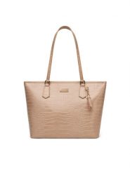 DeeZee Torebka DZE-S-004-07 Beżowy. Brązowe torebki do ręki damskie DeeZee, bez wzorów, z materiału, bez dodatków. Za 149.99 zł.