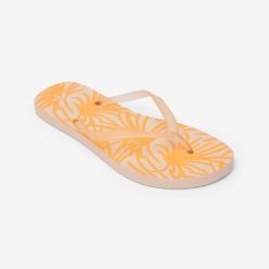 Japonki damskie Decathlon 120 Palmer. Brązowe klapki damskie Decathlon, bez wzorów, sportowe, bez obcasa. Za 24.99 zł.