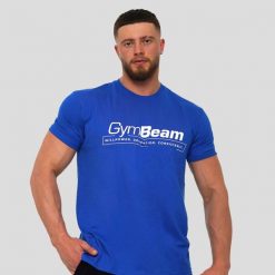 Koszulka męska fitness z krótkim rękawem niebieska Willpower. Niebieskie koszulki sportowe męskie GYMBEAM, m, bez wzorów, z bawełny, bez kołnierzyka, bez ramiączek, na fitness i siłownię. Za 55.90 zł.