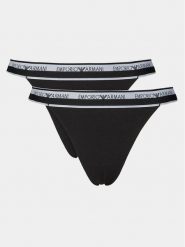 Emporio Armani Underwear Komplet 2 par stringów 164522 4R227 00020 Czarny. Czarne stringi damskie Emporio Armani Underwear, xl, bez wzorów, z bawełny. Za 119.99 zł.