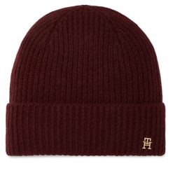 Czapka Tommy Hilfiger. Czerwone czapki i kapelusze damskie Tommy Hilfiger, na zimę, bez wzorów. Za 369.99 zł.