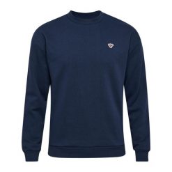 Luźna bluza z okrągłym dekoltem Hummel Bee. Niebieskie bluzy damskie Hummel, xs, z aplikacjami, z bawełny, bez kaptura. Za 213.35 zł.