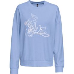 Bluza dresowa bonprix perłowy niebieski - biały z nadrukiem. Bluzy damskie bonprix. Za 37.99 zł.