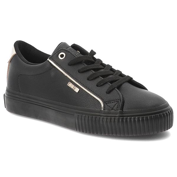 Czarne Sneakersy Big Star Modne Obuwie Damskie. Czarne półbuty damskie Big Star, bez wzorów, z materiału, klasyczne, bez obcasa, bez zapięcia. Za 127.99 zł.