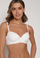 Biały Klasyczny Biustonosz o Gładkim Wykończeniu Taniarephis. Białe biustonosze Born2be, bez wzorów. Za 39.99 zł.