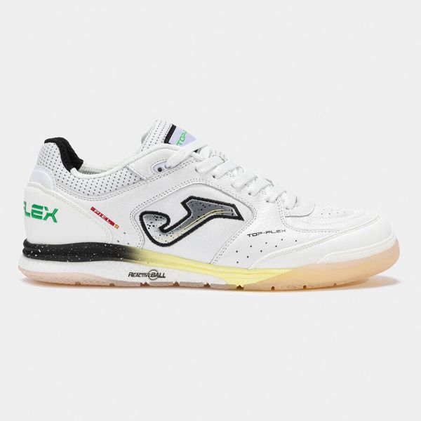 Buty halowe piłkarskie męskie Joma Top Flex Rebound 2502 IN Białe. Białe buty sportowe męskie Joma, bez zapięcia, do piłki nożnej. Za 289.90 zł.
