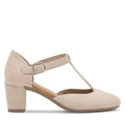 Półbuty Rieker. Czerwone półbuty damskie Rieker, bez wzorów, bez obcasa, na obcasie, bez zapięcia. Za 289.99 zł.